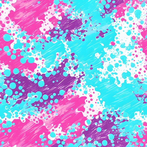 Seamless watercolor pattern with grunge splashes and blots