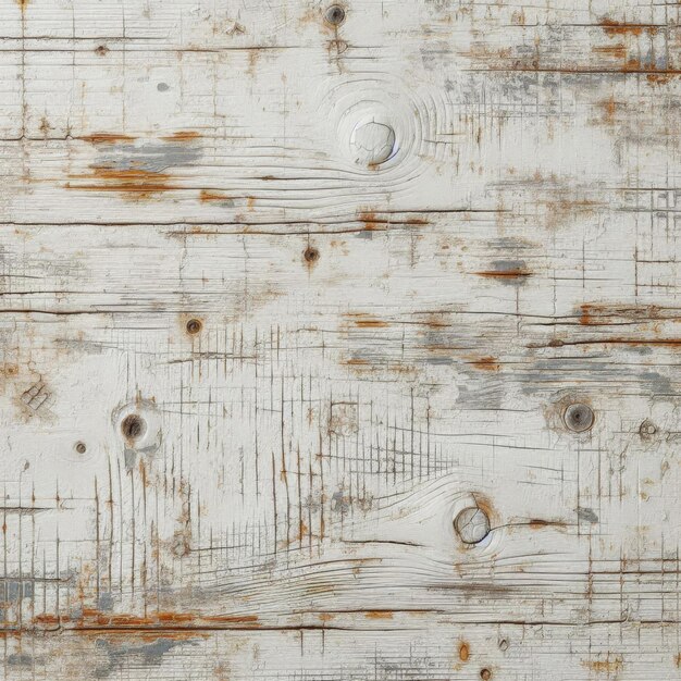 Photo seamless white painted wood texture with rusty grunge and scratches