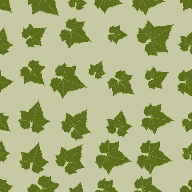 Seamless with green birch leaves vector