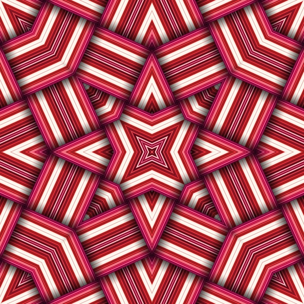 Seamless woven star pattern of stripes and lines Square abstract pattern