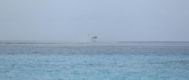 seaplane flight on the sea