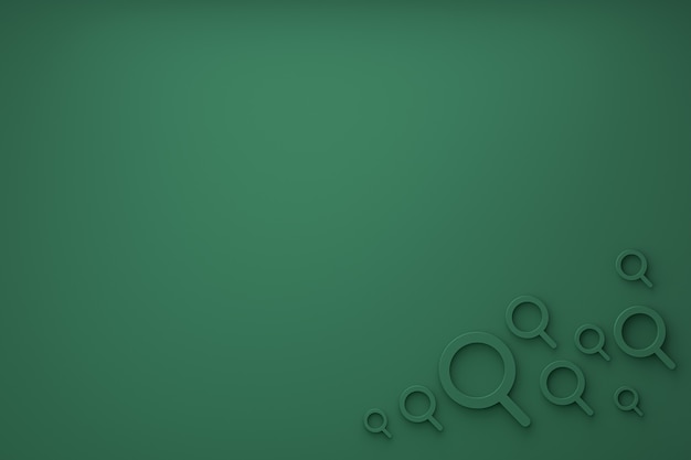 Search bar and icon search 3d render minimal design on green background