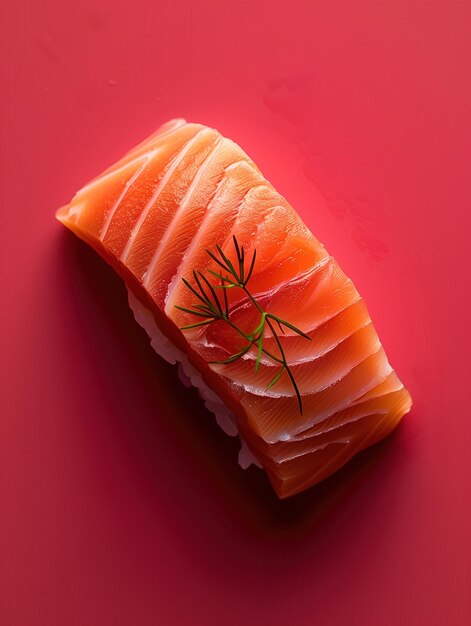 Photo seared salmon sashimi japanese sashimi aburi on bold solid background gourmet food photo