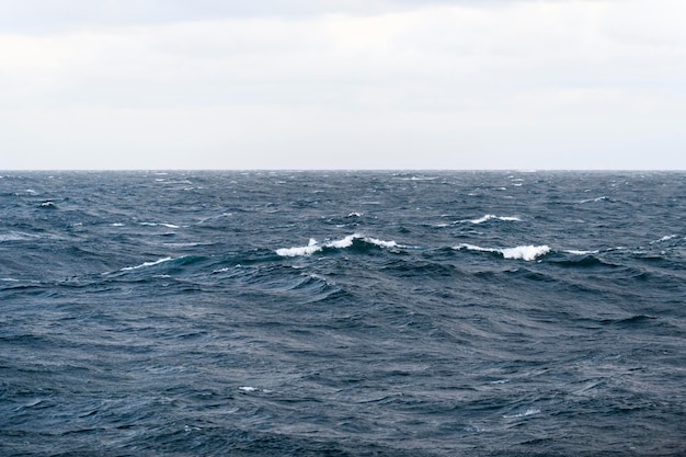 Seascape blue sea Windy weather View from vessel Waves at sea Storm