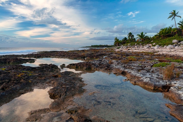 Seascape of the Caribbean coast. Yucatan Peninsula.