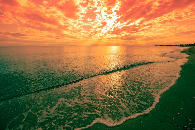 Seascape in the evening Sunset over the sea Nature landscape