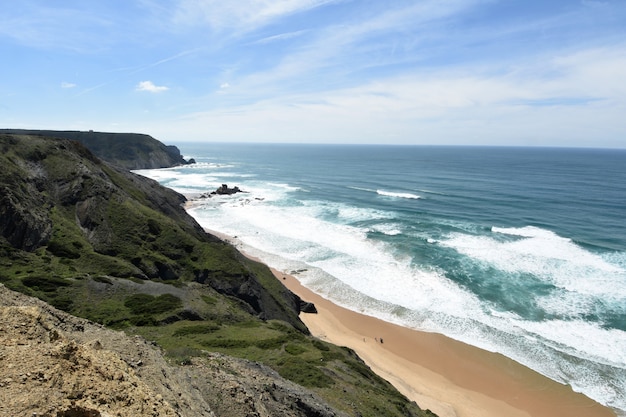 Seascape from the viewpoint of Castelejo (photo address Castelejo beach) , Vila do Bispo, Algarve, Portugal