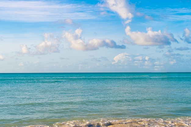 Seascape with clouds at summer vacation view of seascape at summer vacation