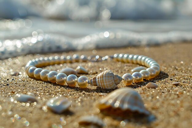 Photo seashell charm anklet with beachy charms