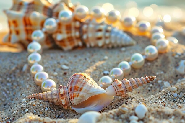 Photo seashell charm anklet with beachy charms