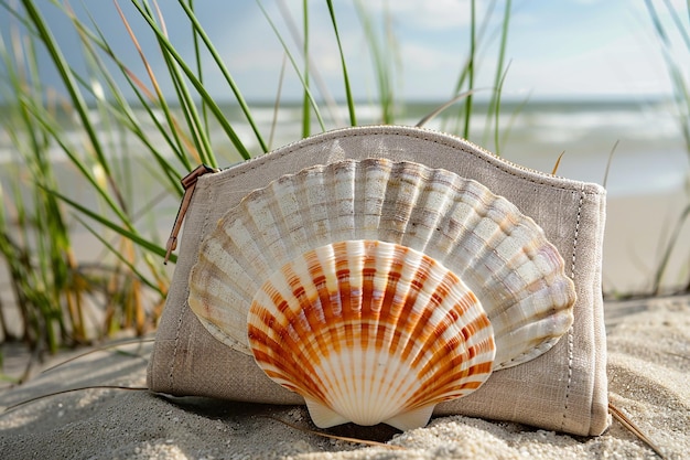 Seashell clutch purse with beachy vibes