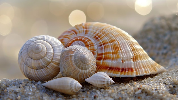 A seashell or sea shell also known simply as a shell is a hard protective outer Generative Ai