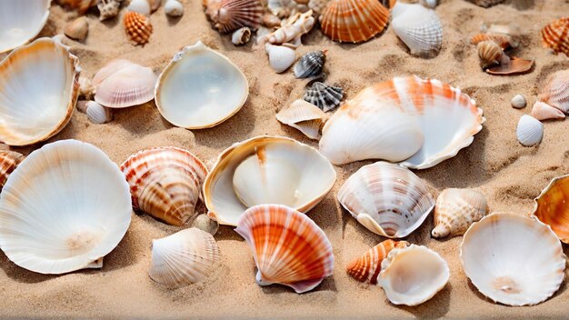 Seashells on Sandy Beach