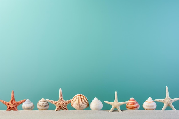 Photo seashells of various sizes and colors