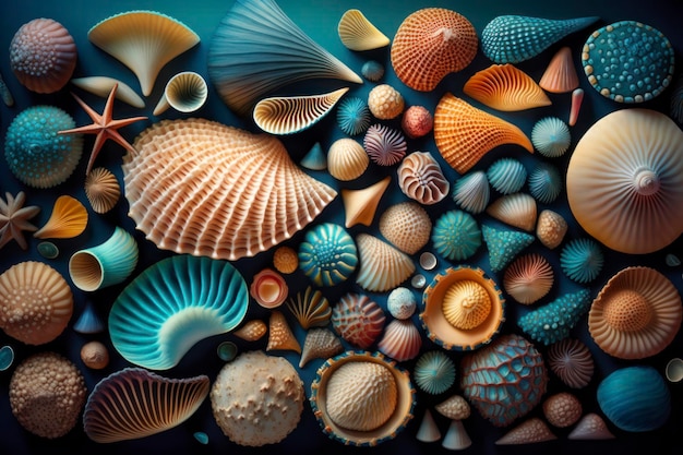 Seashells wallpaper 8k day light hyperrealistic