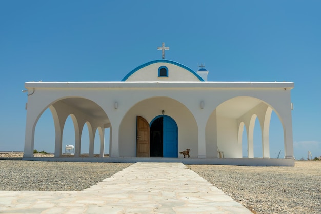 On the seashore is the chapel and cave of Ayia Thekla