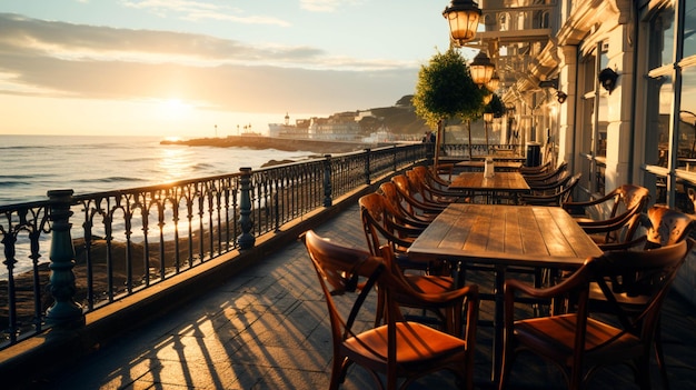 Seaside cafes and boardwalks Seaside cafes