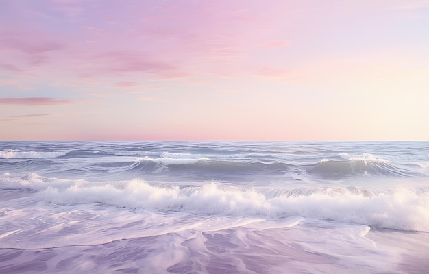 Seaside Radiance A White Canvas Print of Sunlight and Ocean in Pink and Purple Hues