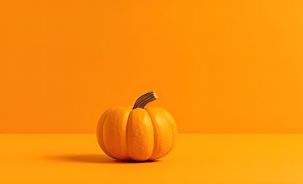 Seasonal background Wallpaper with copyspace Pumpkin on Orange color Fall Concept Generative AI