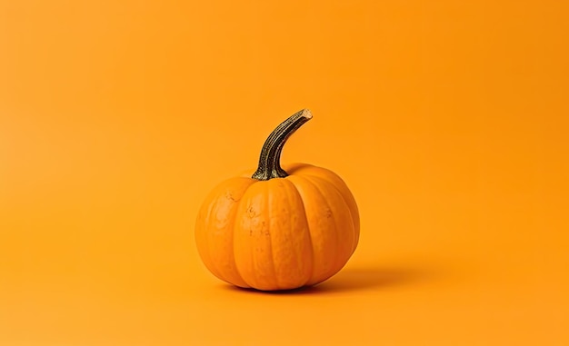 Seasonal background Wallpaper with copyspace Pumpkin on Orange color Fall Concept Generative AI