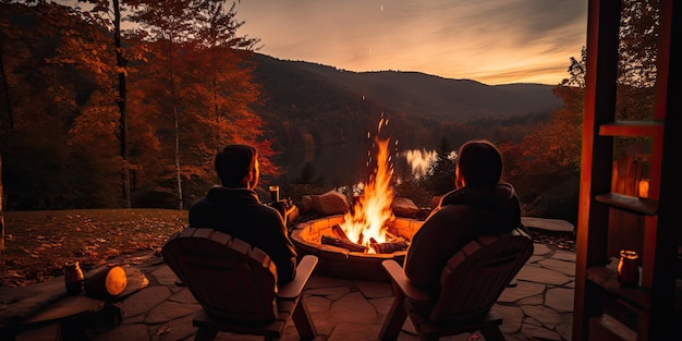 seasonal gathering of friends and family in a cozy cabin