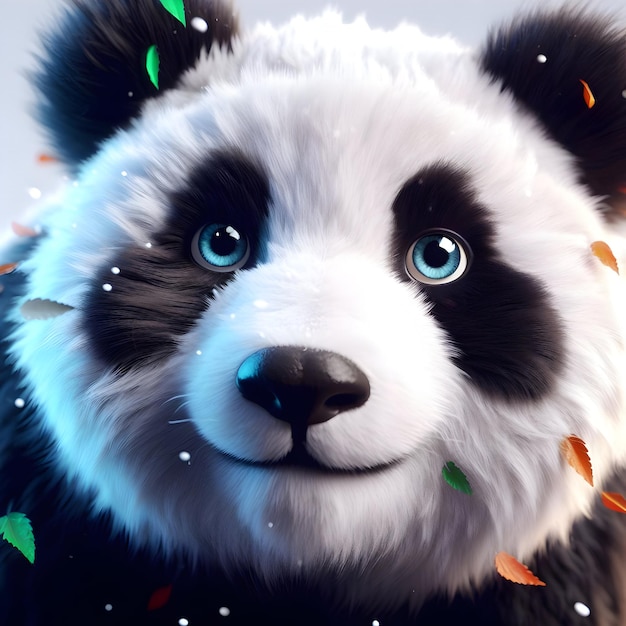 Seasonal Spectrum Panda A Majestic Shapeshift in Nature's Palette Autumn Gold to Winter Wonderland