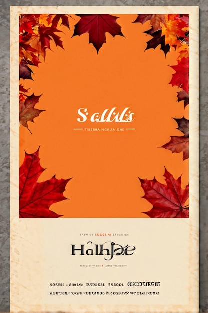 Photo seasonal thanksgiving frame with autumn leaves and discounts