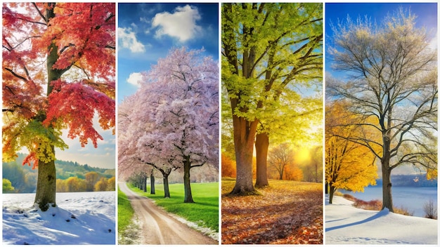 Photo seasonal trees collection