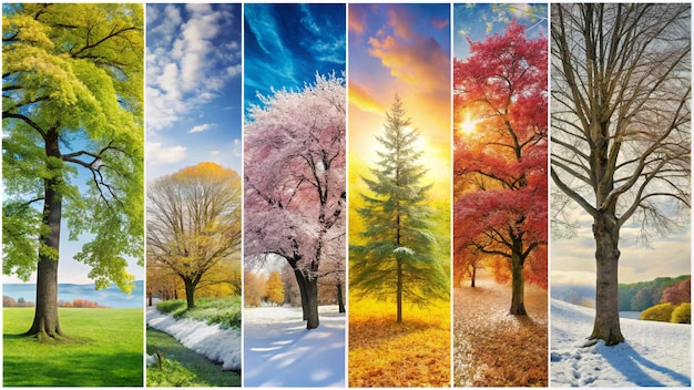 Photo seasonal trees collection