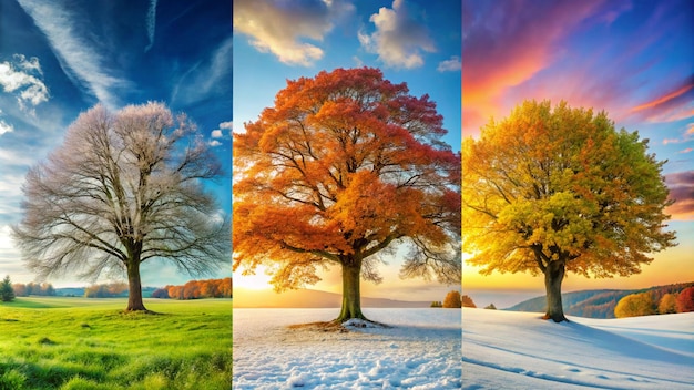 Photo seasonal trees collection