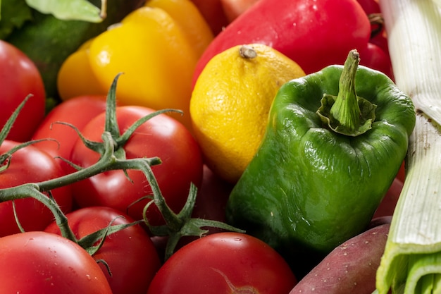 Seasonal vegetables, tomatoes, peppers and other