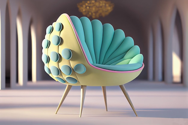 Seat armchair designer interior illustration Generative AI