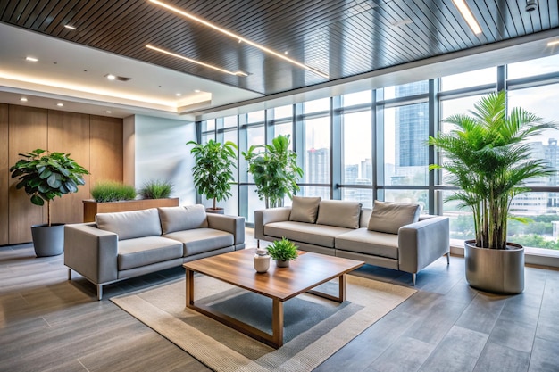 Seating in the foyer of modern office