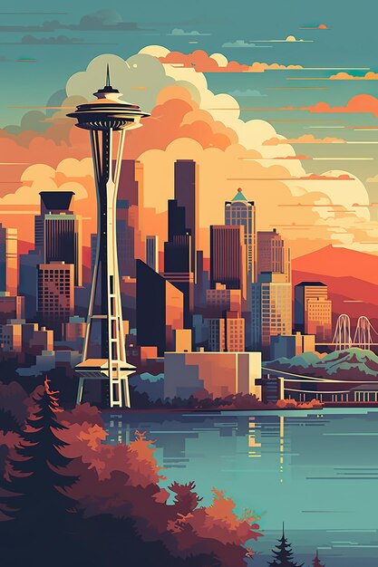 Seattle retro poster