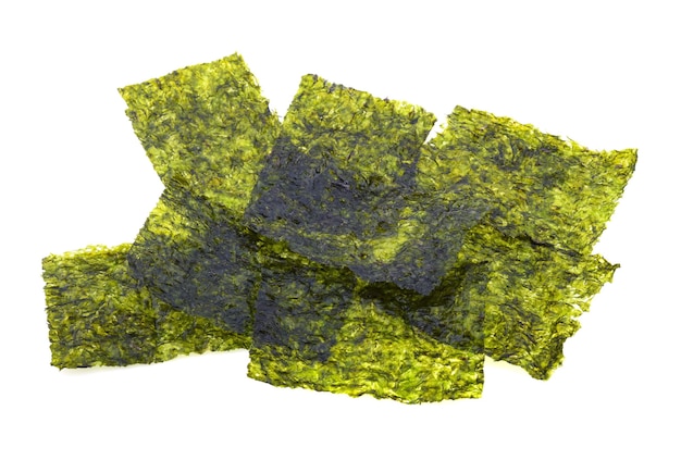 Seaweed chips on white