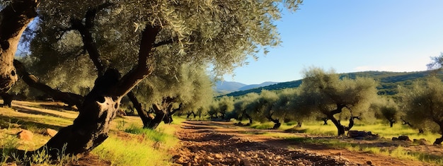 Secluded olive groves under the warm Italian sun