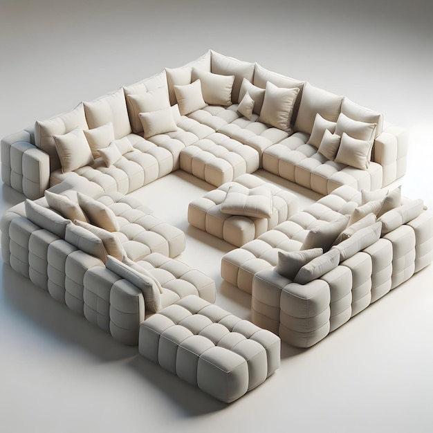 Photo a sectional marshmallow sofa configuration offering modular seating options for versatile arrangemen