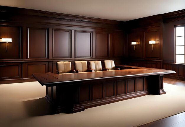 Sectional Wooden Seating for a Courtroom