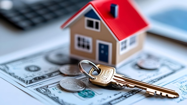 Secure Mortgage Agreement With Key Symbolizing Real Estate Investment Opportunity