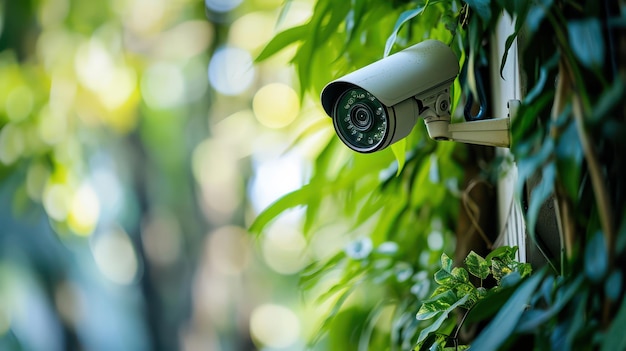 Security camera on a dark wall outdoors