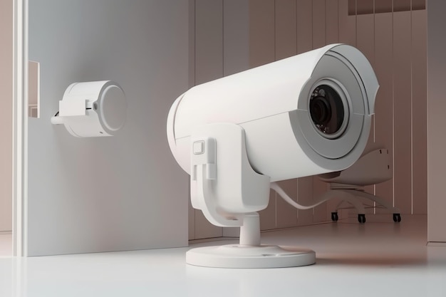 Security camera targeting a detected intrusion AI generated