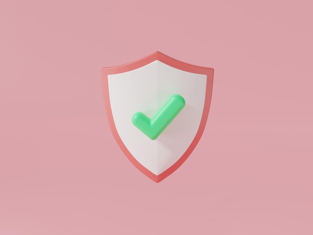 Security Concept Shield protection icon with checkmark Security ProtectionMedical health protectionguard shieldsafetypassword securityantivirusPrivacy shield 3d icon render illustration