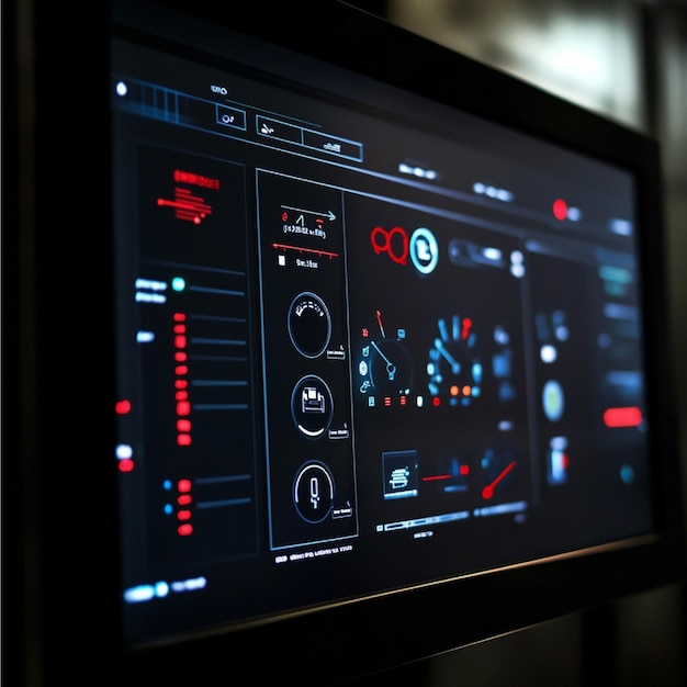 Photo a security control panel displaying realtime alerts and system status