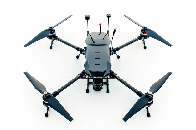 Photo security drone isolated on white background