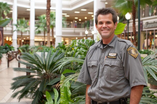 Photo security guard professional safety patrol man police employee mall safe business protect serve