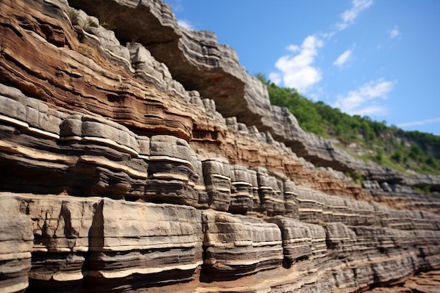 Sedimentary rock layers and stratification