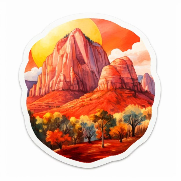 Photo sedona sunrise sticker hyperdetailed az art by nicole av