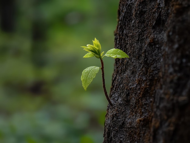 Photo seed sprouting into a tall tree symbolizing growth