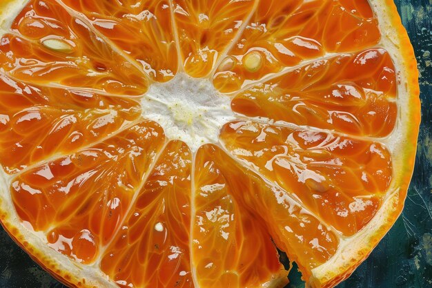 Photo seedless satsuma mandarin section