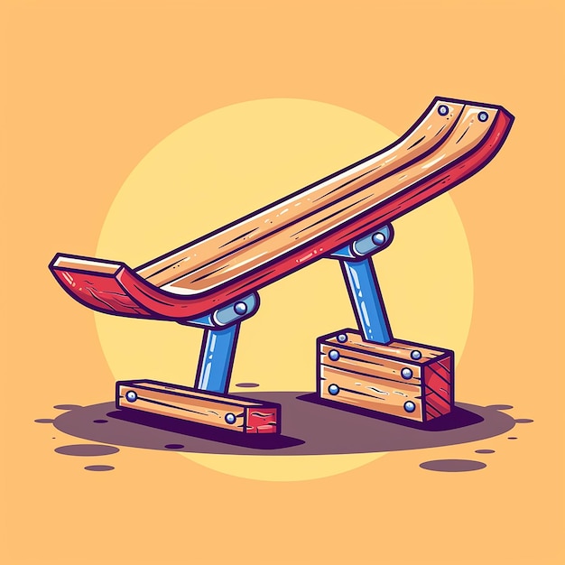 Photo seesaw cartoon vector icon illustration